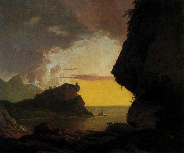 Joseph wright of derby Joseph Wright of Derby. Sunset on the Coast near Naples oil painting image